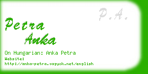 petra anka business card